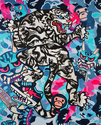 Bape Framed Canvas Art Piece for Home Decor - 12"x18" / 18"x24" / 32"x48"
